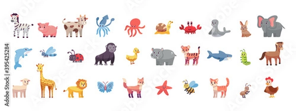 Fototapeta Set of animals image - Vector illustration design