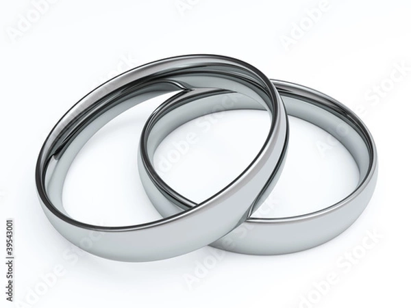 Obraz Wedding rings, 3D render
