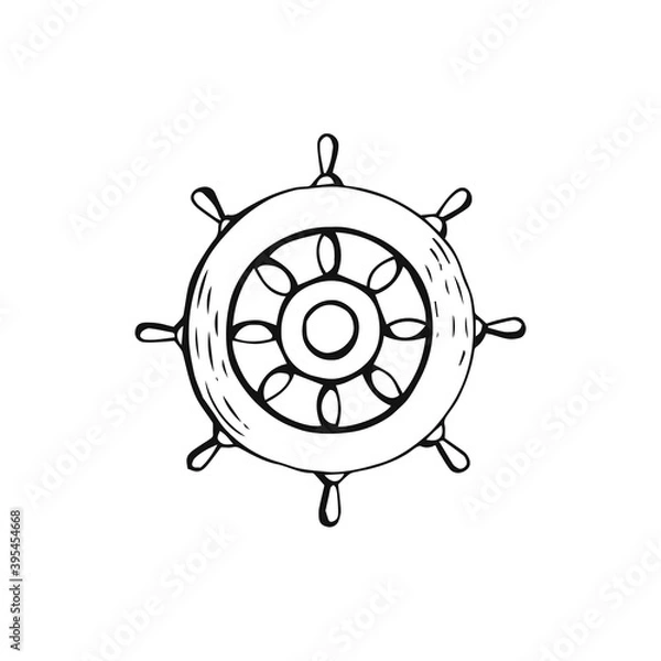 Obraz Hand drawn helm vector illustration on white background