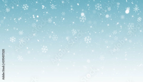 Obraz Abstract winter background with falling snowflakes.Christmas Background