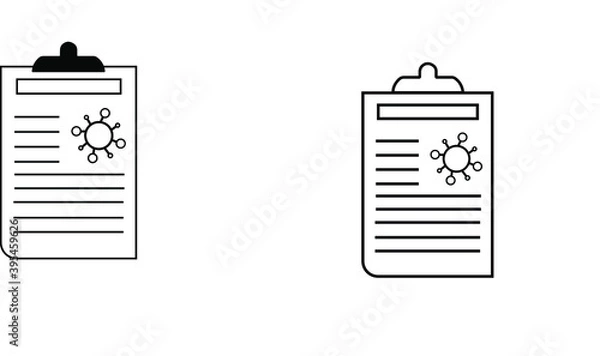 Obraz report icon in different style vector illustration. The theme of the corona virus two color and black report vector icons designed with the style of the fill, outline, line and stroke can be used for 