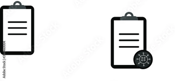 Obraz report icon in different style vector illustration. The theme of the corona virus two color and black report vector icons designed with the style of the fill, outline, line and stroke can be used for 