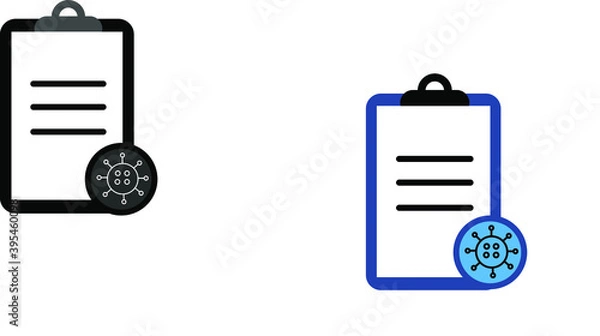 Obraz report icon in different style vector illustration. The theme of the corona virus two color and black report vector icons designed with the style of the fill, outline, line and stroke can be used for 