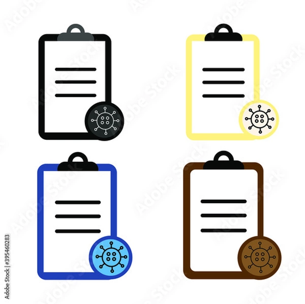 Obraz report icon in different style vector illustration. The theme of the corona virus two color and black report vector icons designed with the style of the fill, outline, line and stroke can be used for 