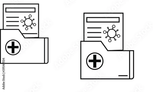 Obraz report icon in different style vector illustration. The theme of the corona virus two color and black report vector icons designed with the style of the fill, outline, line and stroke can be used for 