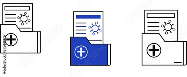 Fototapeta report icon in different style vector illustration. The theme of the corona virus two color and black report vector icons designed with the style of the fill, outline, line and stroke can be used for 