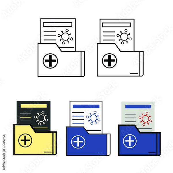 Obraz report icon in different style vector illustration. The theme of the corona virus two color and black report vector icons designed with the style of the fill, outline, line and stroke can be used for 