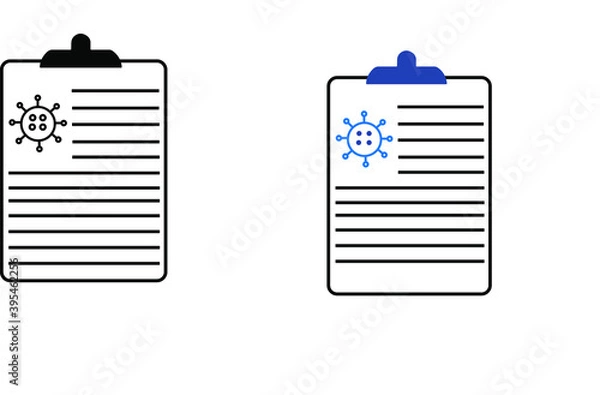 Obraz report icon in different style vector illustration. The theme of the corona virus two color and black report vector icons designed with the style of the fill, outline, line and stroke can be used for 