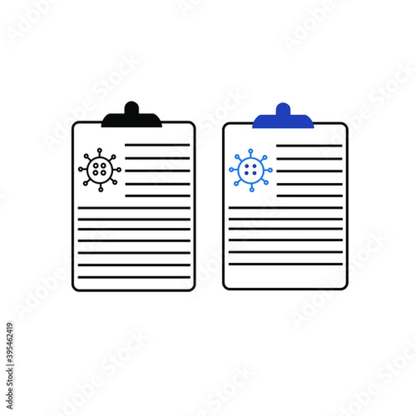 Obraz report icon in different style vector illustration. The theme of the corona virus two color and black report vector icons designed with the style of the fill, outline, line and stroke can be used for 