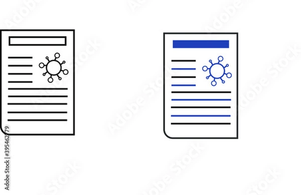 Fototapeta report icon in different style vector illustration. The theme of the corona virus two color and black report vector icons designed with the style of the fill, outline, line and stroke can be used for 