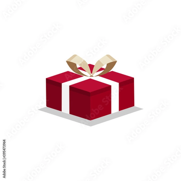 Fototapeta Christmas Gift Icon Vector Flat Background