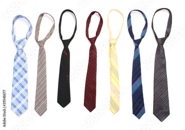 Fototapeta ties isolated on white