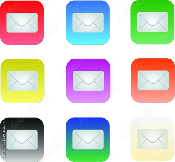 Fototapeta set of mail icons for web . electronic mail 