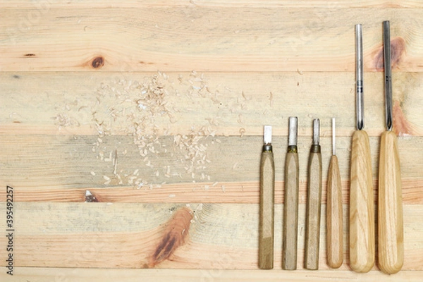 Fototapeta Chisels used in making wooden objects