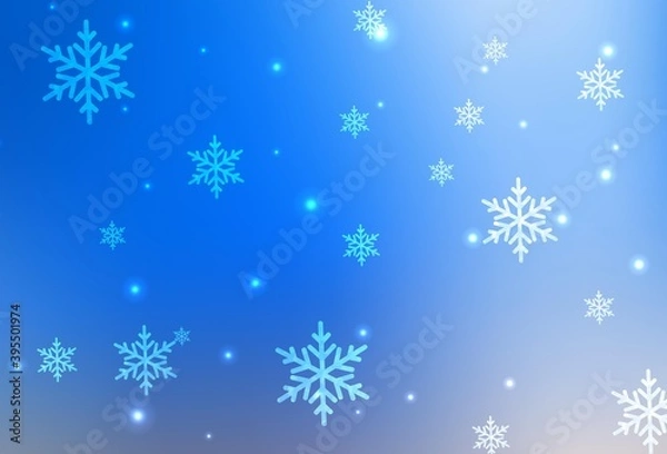 Fototapeta Light Blue, Yellow vector pattern in Christmas style.