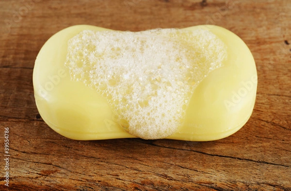 Fototapeta wet soap with foam