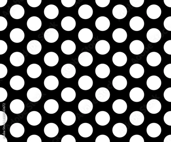 Fototapeta black and white polka dot pattern abstract background vector