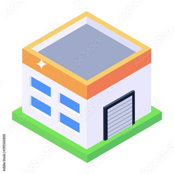 Fototapeta 
Warehouse icon in isometric design, building for storing goods 
