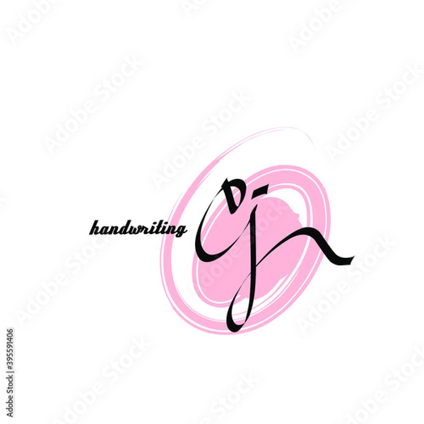 Obraz ej Initial logo handwriting template vecto