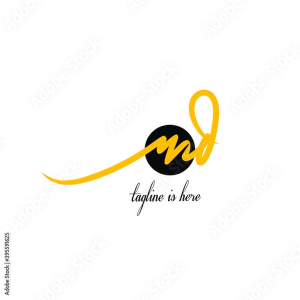 Obraz Md Initial logo handwriting template vecto