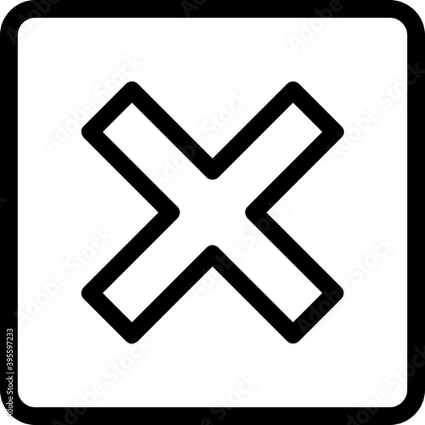Fototapeta 
Cross Vector Line Icon
