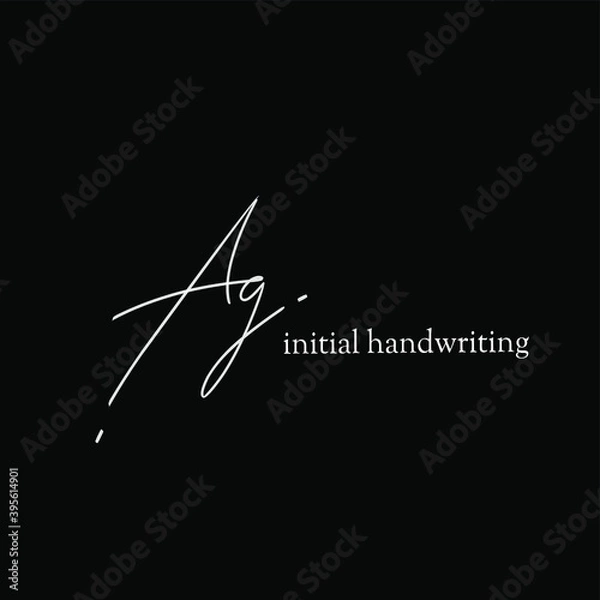 Obraz Ag initial logo handwriting template vector