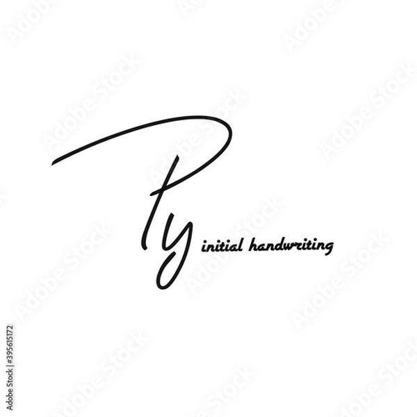 Fototapeta Py initial logo handwriting template vector