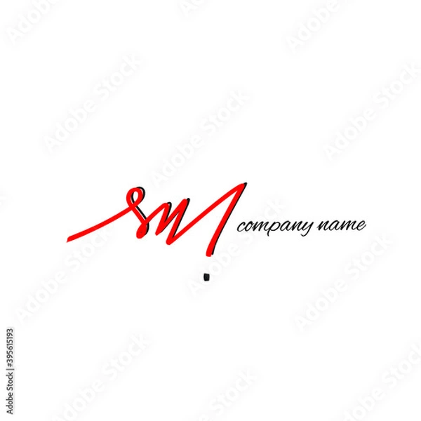 Obraz Sm initial logo handwriting template vector
