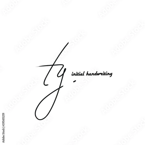 Obraz tg initial logo handwriting template vector
