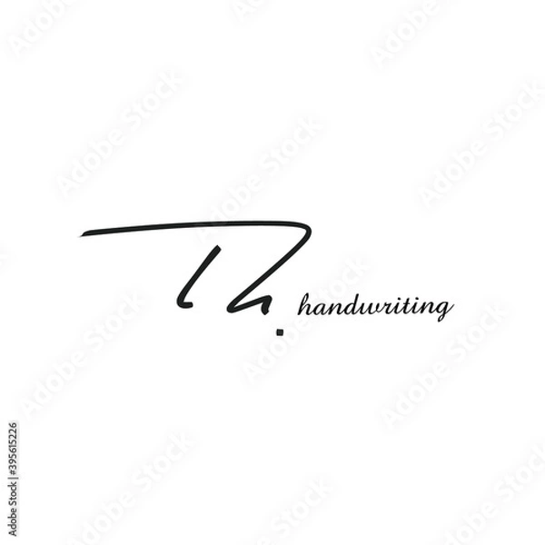 Obraz Th initial logo handwriting template vector
