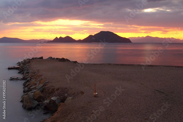 Fototapeta Seaside town of Turgutreis and spectacular sunsets