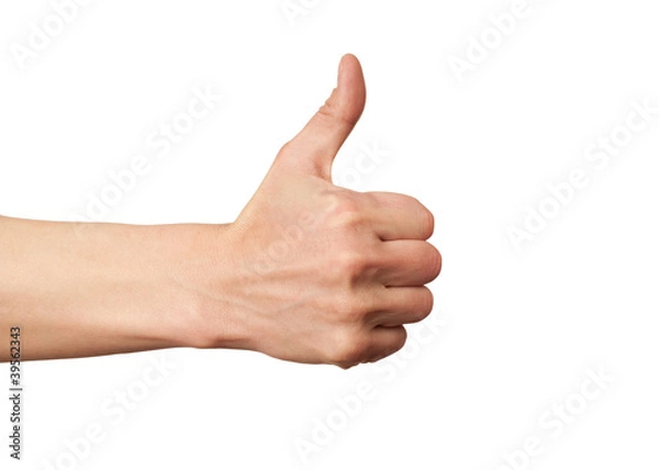 Fototapeta Hand sign thumbs up