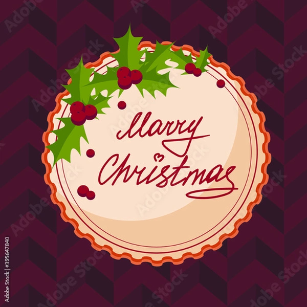 Obraz Christmas cake on red background