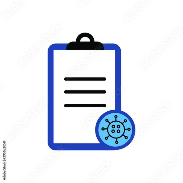 Obraz Document covid virus vector icon. Illustration isolated for graphic and web design.
