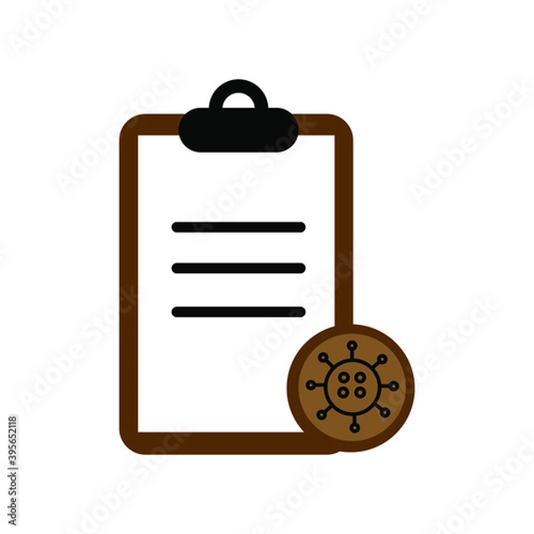 Obraz Document covid virus vector icon. Illustration isolated for graphic and web design.