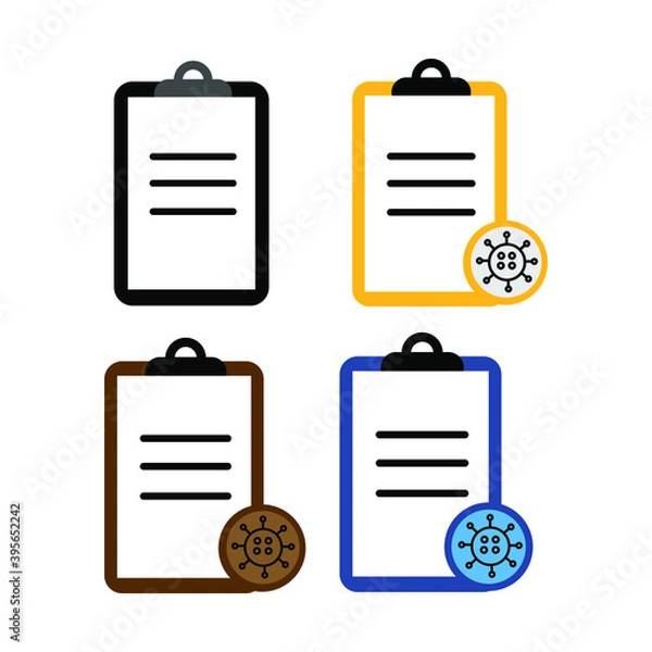 Obraz Document covid virus vector icon. Illustration isolated for graphic and web design.