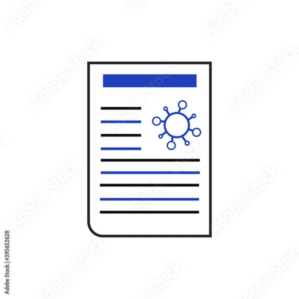 Obraz Document covid virus vector icon. Illustration isolated for graphic and web design.
