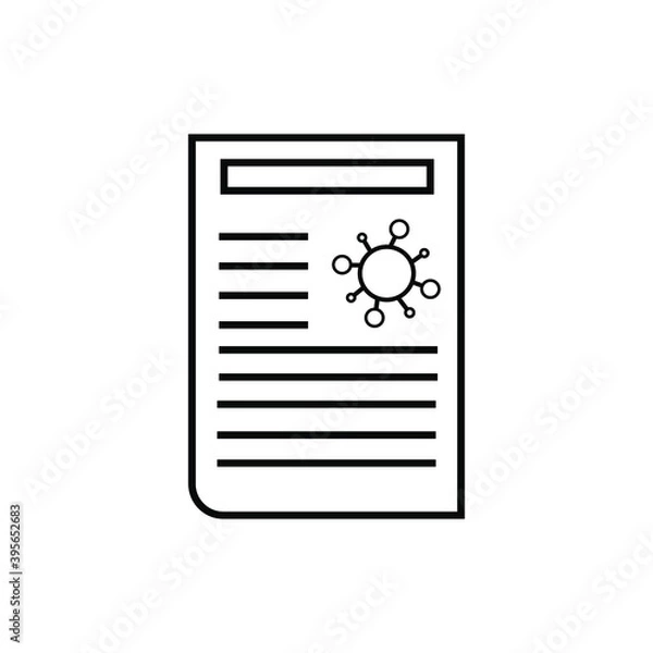 Obraz Document covid virus vector icon. Illustration isolated for graphic and web design.