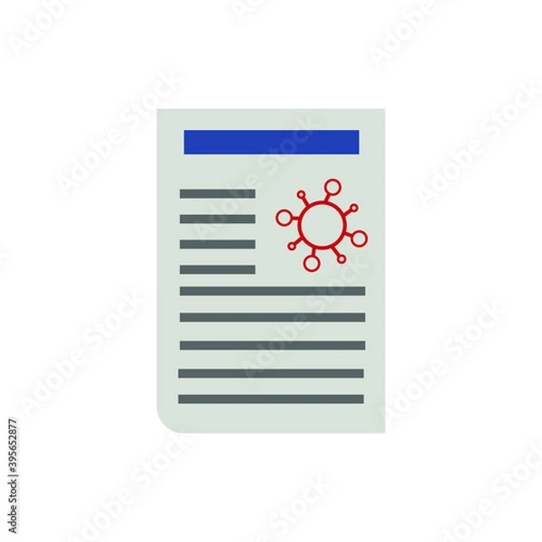 Obraz Document covid virus vector icon. Illustration isolated for graphic and web design.