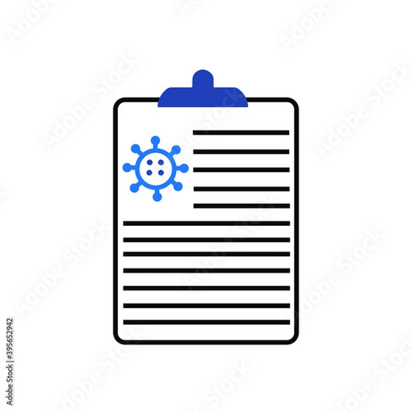 Obraz Document covid virus vector icon. Illustration isolated for graphic and web design.