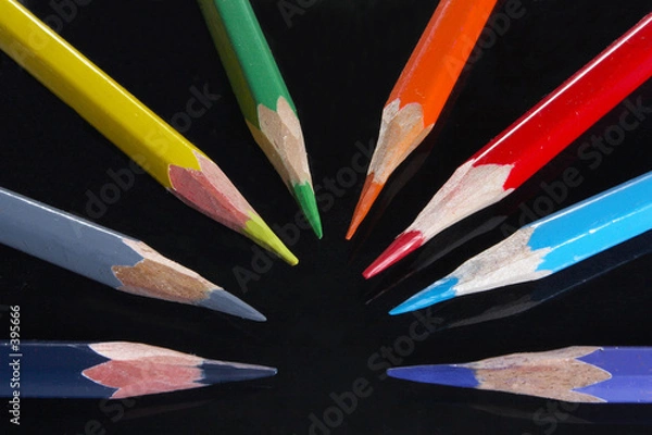 Obraz colored pencils on black