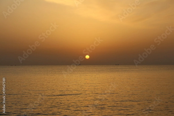 Fototapeta Sunrise view with bicycles.