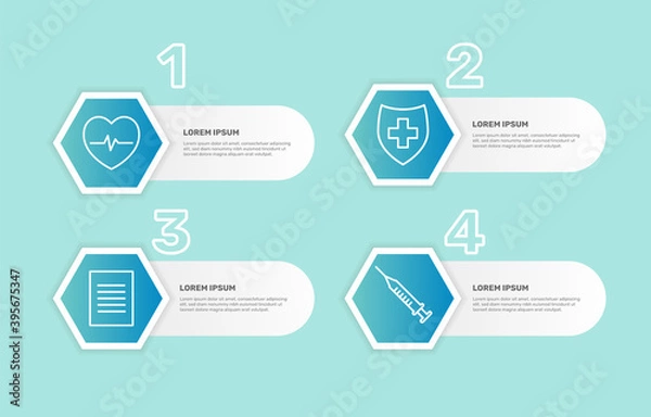 Obraz Medical infographic with icons. - Vector.