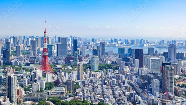 Fototapeta 東京タワーと湾岸エリア