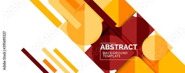 Fototapeta Simple circles and triangles abstract background. Vector illustration for covers, banners, flyers and posters and other designs