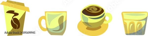 Obraz Vector illustration with cups for coffee