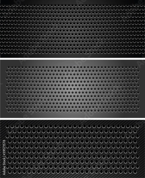 Fototapeta Set metallic perforated sheet