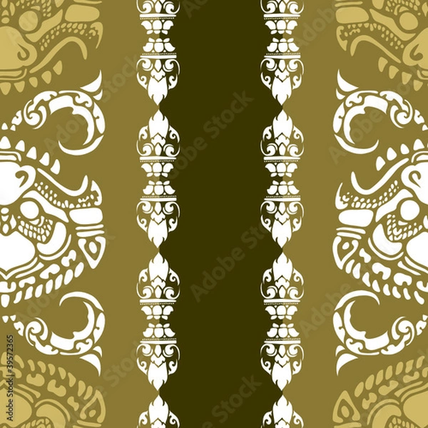 Obraz Vector seamless Cambodian floral pattern