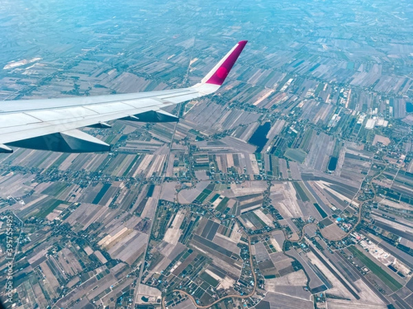 Fototapeta Sky view plane window Clouds and bright skies during the day