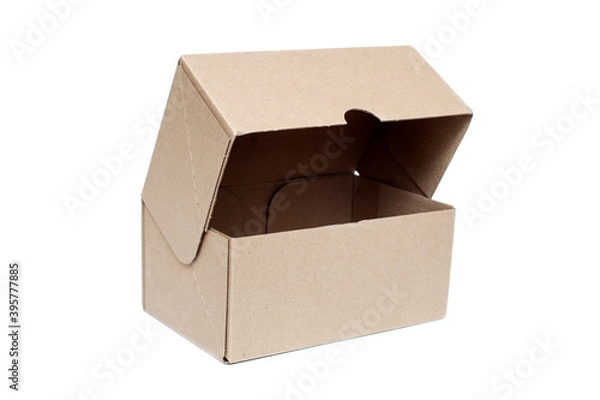 Fototapeta Cardboard box open on white background